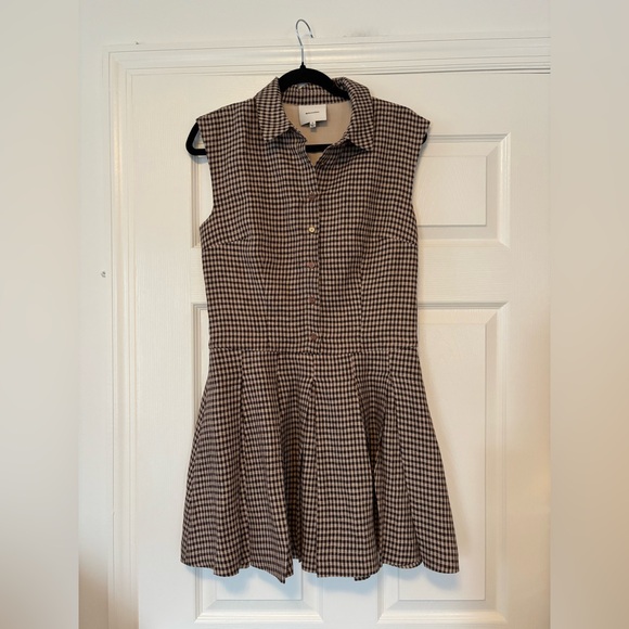 Reformation Ariella Linen Dress Plaid Size 4 - Picture 10 of 11